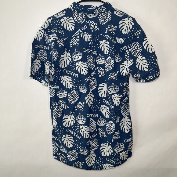 Tipsy Elves x The Chive On Short Sleeve Button Up Shirt Men Size L Large Hawiian - Picture 6 of 7